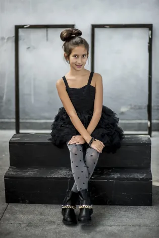 Melanżowe rajstopy dziewczęce w kropki 50 den Croppa