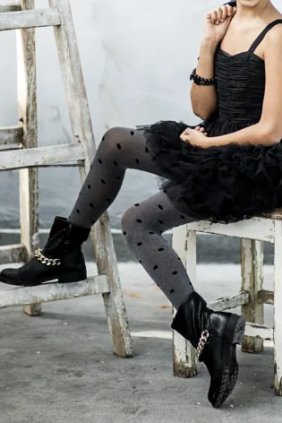 Melanżowe rajstopy dziewczęce w kropki 50 den Croppa