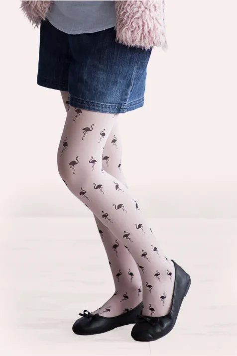 Rajstopy dziewczęce we flamingi 40 den Figo