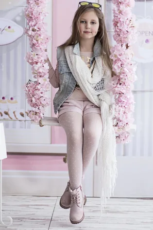 Rajstopy dziewczęce w kropki Ines