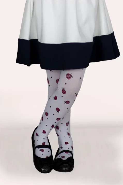 Rajstopy dziewczęce z nadrukiem w biedronki Ladybird