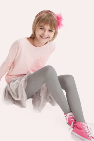 Rajstopy dziewczęce gładkie Mary silver