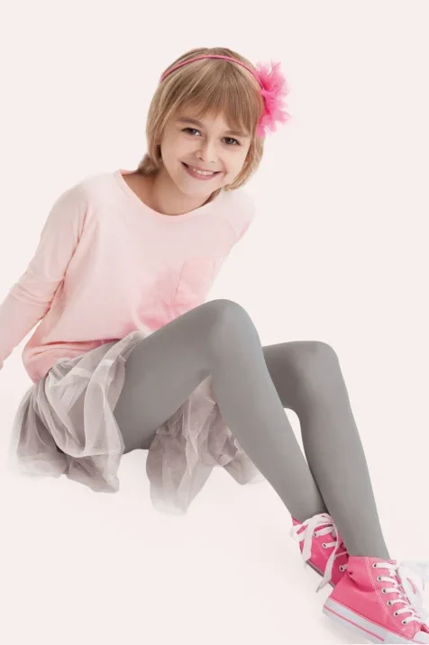 Rajstopy dziewczęce gładkie Mary silver