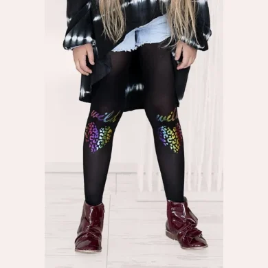 Rajstopy dziewczęce z tęczowym sercem 40 den Wild