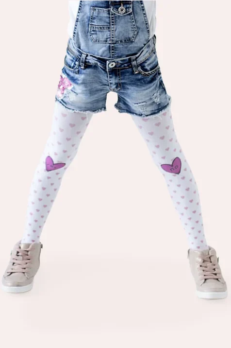 Rajstopy dziewczęce w serduszka 120 den Yes/No