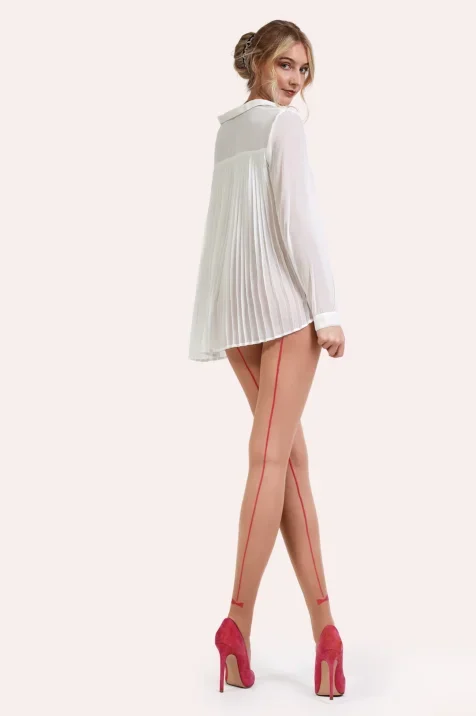 Rajstopy ze szwem wykończonym kokardką 20 den Esperanza