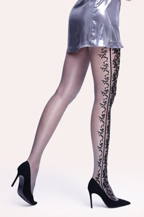 Rajstopy z bocznym wzorem w kwiaty 20 den Florid