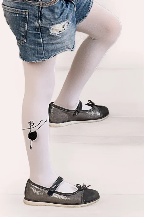 Rajstopy dziewczęce motywem baletnicy