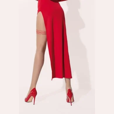 Rajstopy imitujące pończochy 20 den Mind naturel/rosso