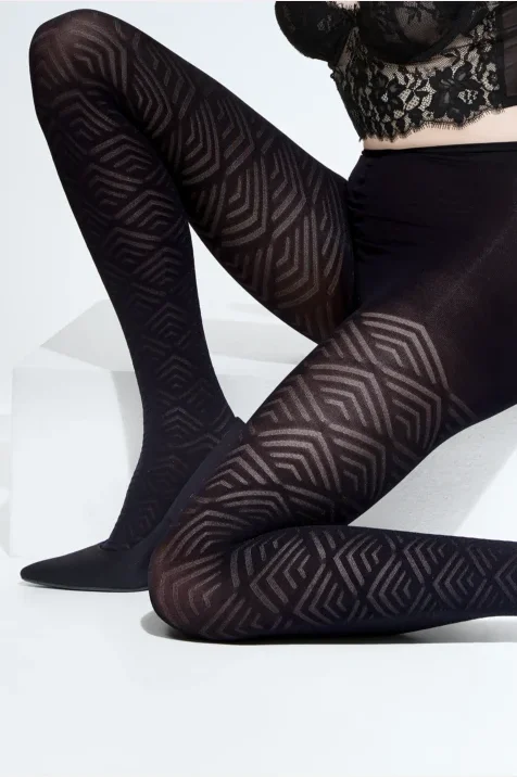 Rajstopy w romby Topaz