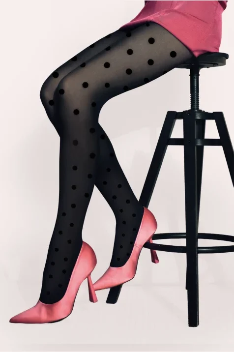 Rajstopy kryjące w groszki Zest