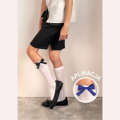 Podkolanówki dziewczęce z doszytą kokardą 40 den Rivette