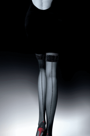 Rajstopy imitujące pończochy ze szwem #MOONLIGHT 21819