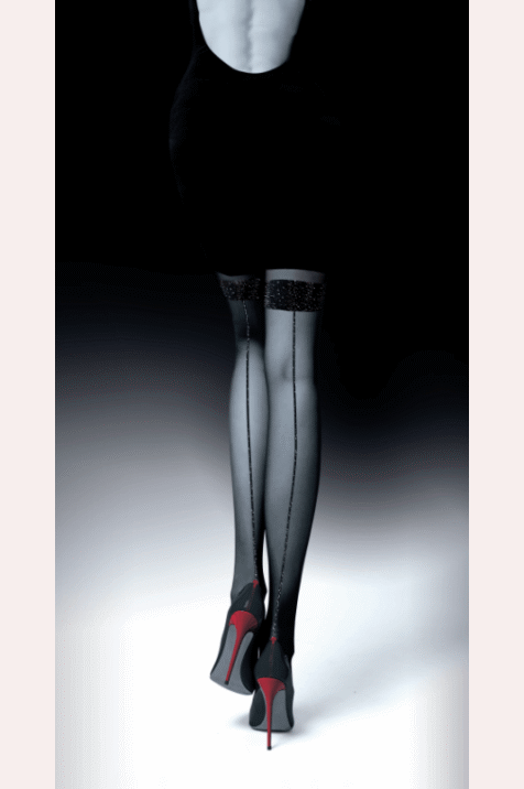 Rajstopy imitujące pończochy ze szwem #MOONLIGHT 21819