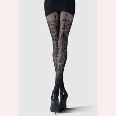 Rajstopy wzorzyste z szewkiem 20 den Wish