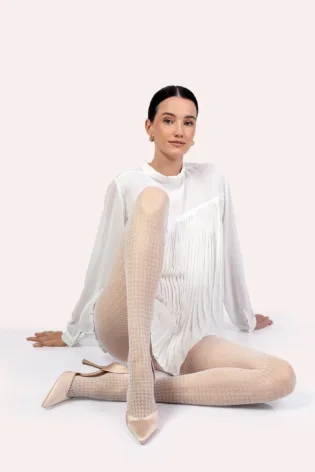 Rajstopy w pepitkę 30 den Chicca