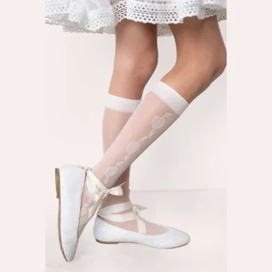 Podkolanówki dziewczęce z bocznym wzorem