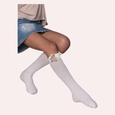 Podkolanówki z wiskozy z aplikacją