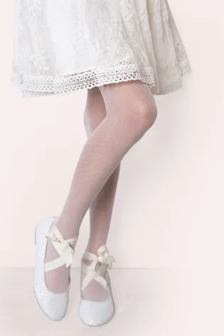 Rajstopy dziewczęce w drobną siateczkę