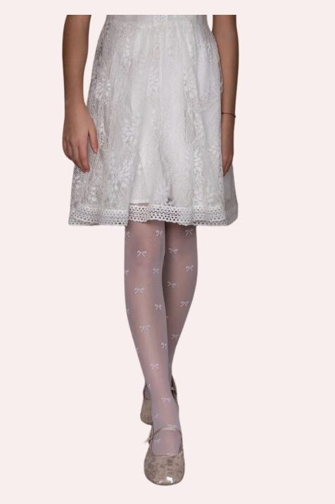 Rajstopy dziewczęce w kokardki