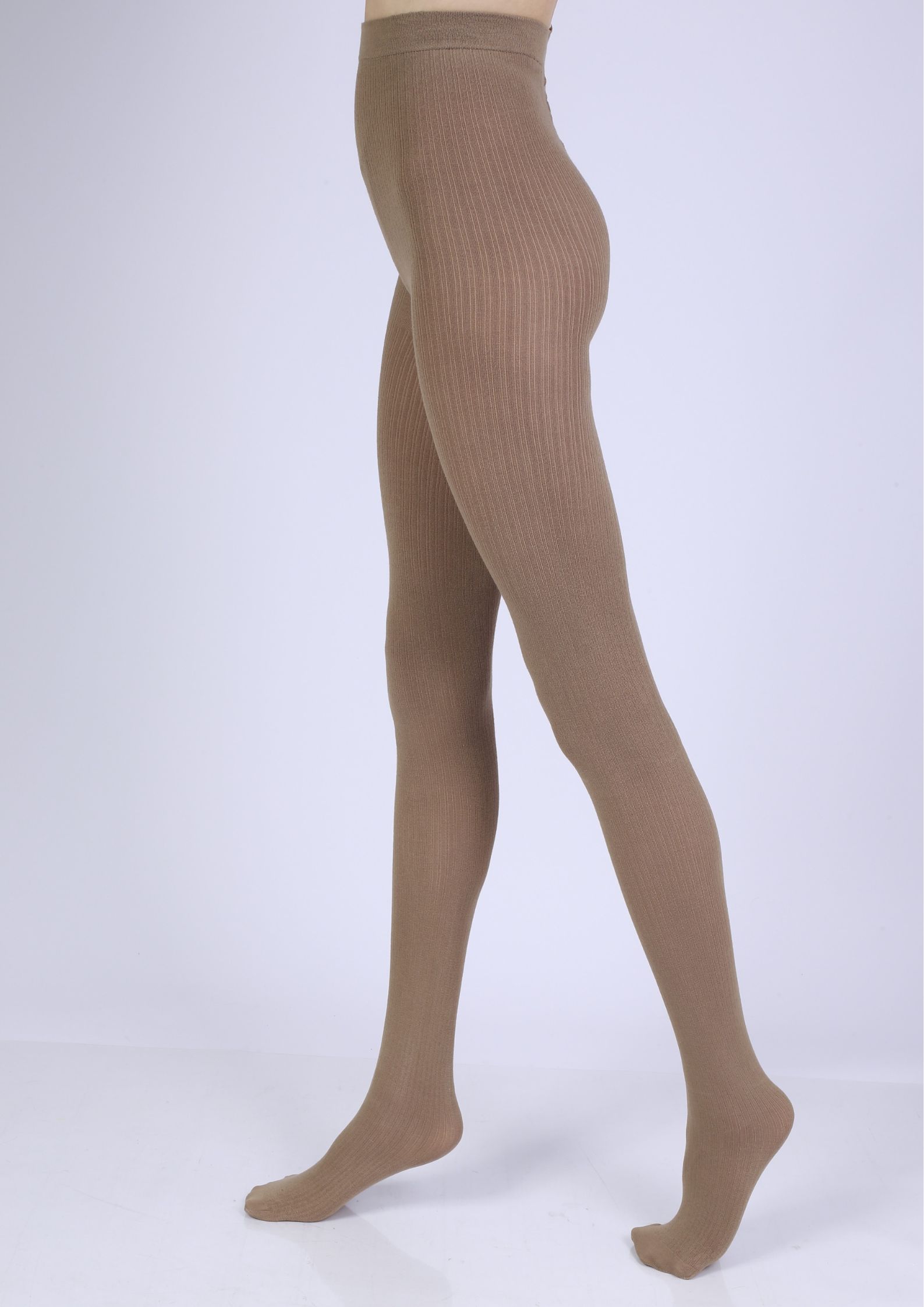 Rajstopy w prążek z wiskozy i bawełny #AGATA COTTON