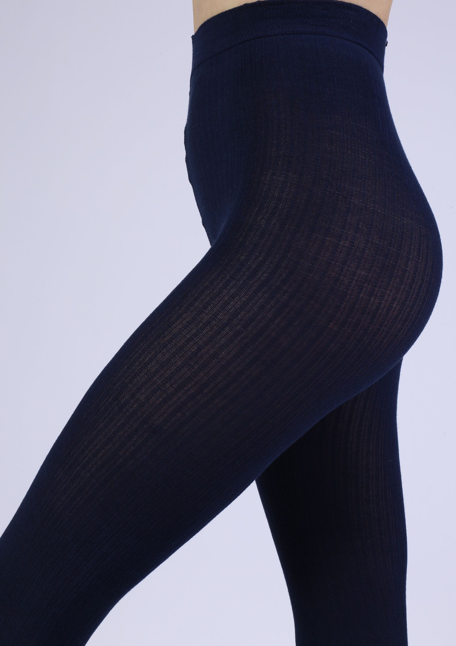 Rajstopy w prążek z wiskozy i bawełny #AGATA COTTON